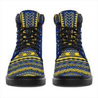 Tokelau Leather Boots - Polynesian Flag Chief Version - Polynesian Pride