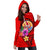 Tahiti Polynesian Women's Hoodie Dress - Floral With Seal Red - Polynesian Pride