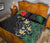 Tahiti Polynesian Quilt Bed Set - Hibiscus Turtle Tattoo Gray - Polynesian Pride