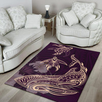 Hawaii Tropical Hibiscus Aumakua Rug - Lucas Style - Purple Rug - Polynesian Pride