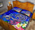 Polynesian Quilt Bed Set - Turtle Plumeria Blue Color - Polynesian Pride