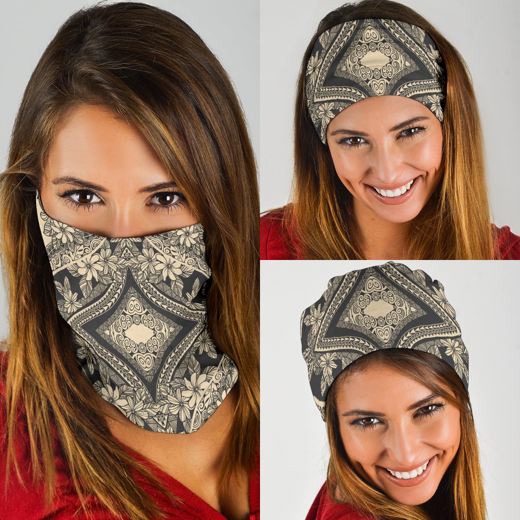 Polynesian Plumeria Mix Gray Bandana 3 - Pack Gray One Size - Polynesian Pride