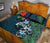 Tahiti Polynesian Quilt Bed Set - Hibiscus Turtle Tattoo Blue - Polynesian Pride