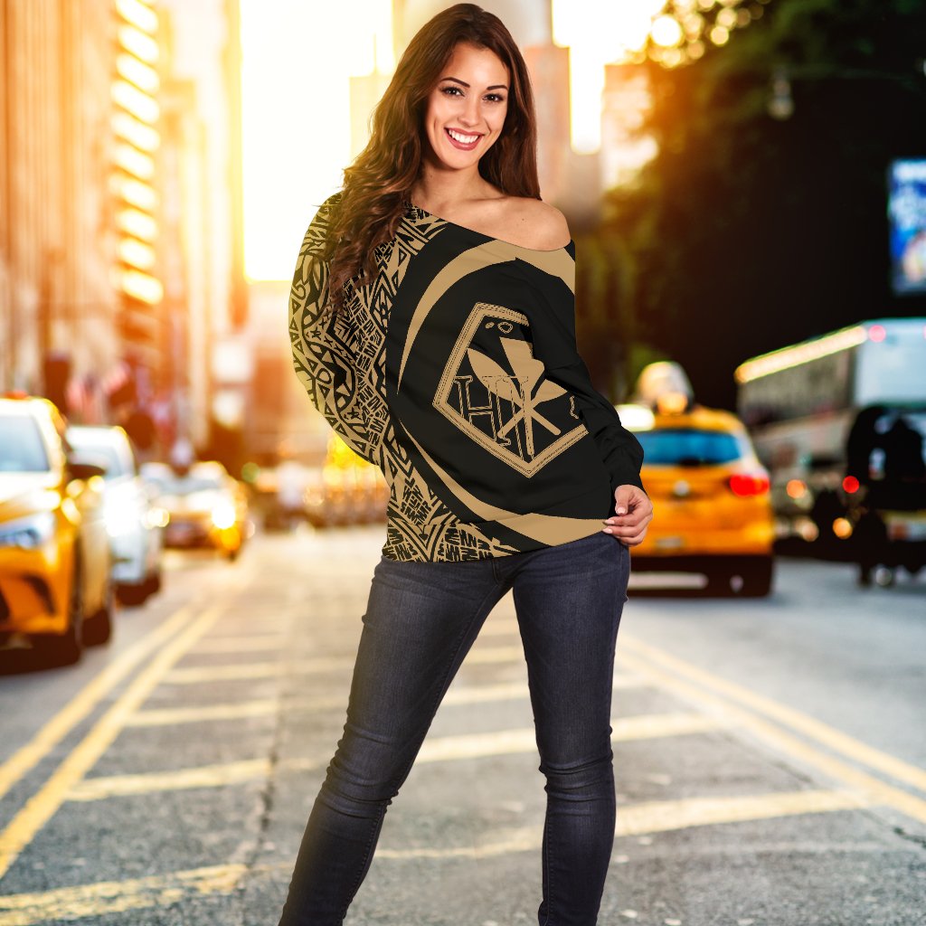 Kanaka Polynesian Women's Off Shoulder Sweater 04 - Polynesian Pride