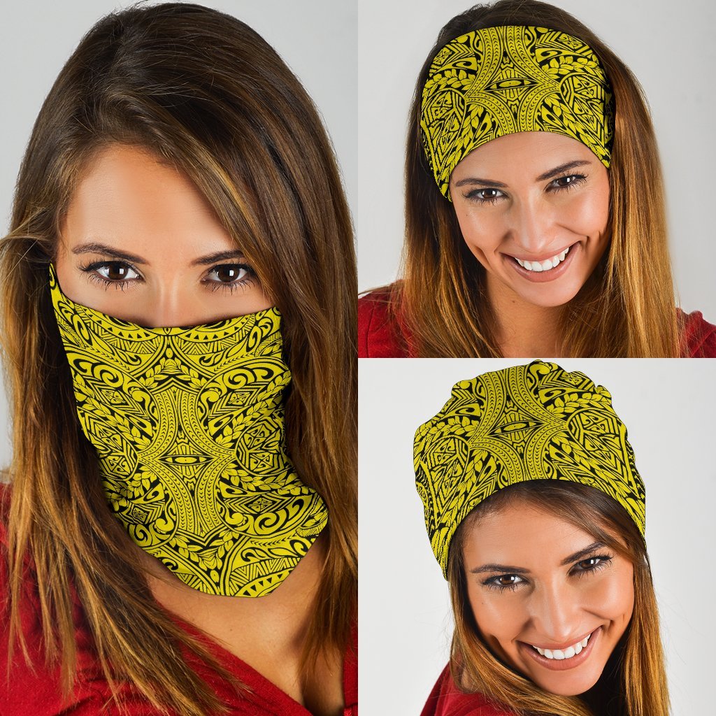 Polynesian Culture Yellow Bandana 3 - Pack Yellow One Size - Polynesian Pride