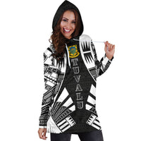 Tuvalu Hoodie Dress - Polynesian Tattoo Black - Polynesian Pride