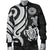 American Samoa Men's Bomber Jacket - White Tentacle Turtle - Polynesian Pride