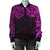 New Zealand Women's Bomber Jacket, Maori Polynesian Tattoo Purple - Polynesian Pride