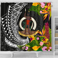 Vanuatu Shower Curtains - Seal Spiral Polynesian Patterns - Polynesian Pride