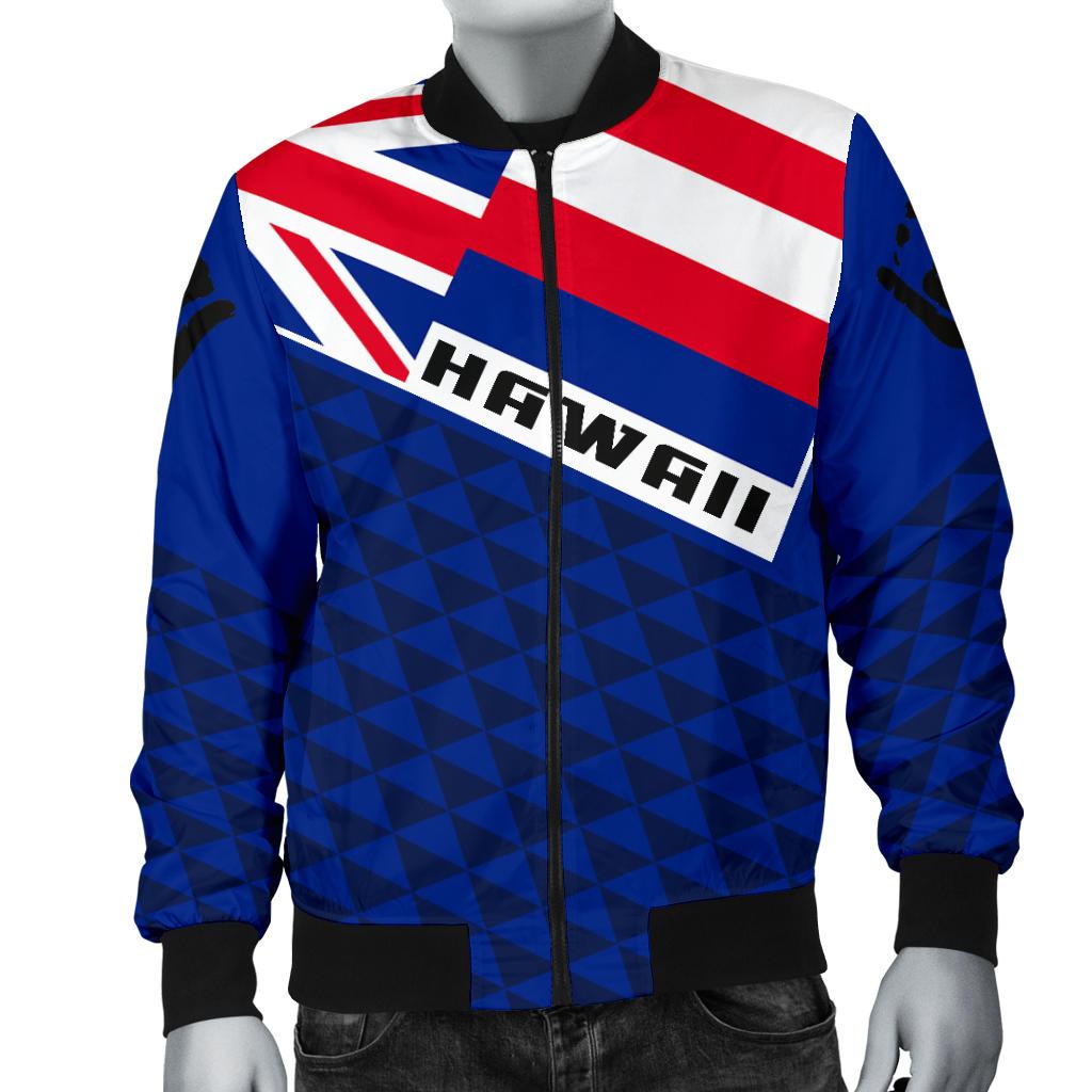 Hawaii Flag Men's Bomber Jacket - Polynesian Pride
