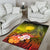 CNMI Custom Personalised Area Rug - Humpback Whale with Tropical Flowers (Yellow) - Polynesian Pride