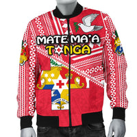 Mate Ma'a Tonga Men Bomber Jacket Coat Of Arms - Polynesian Pride