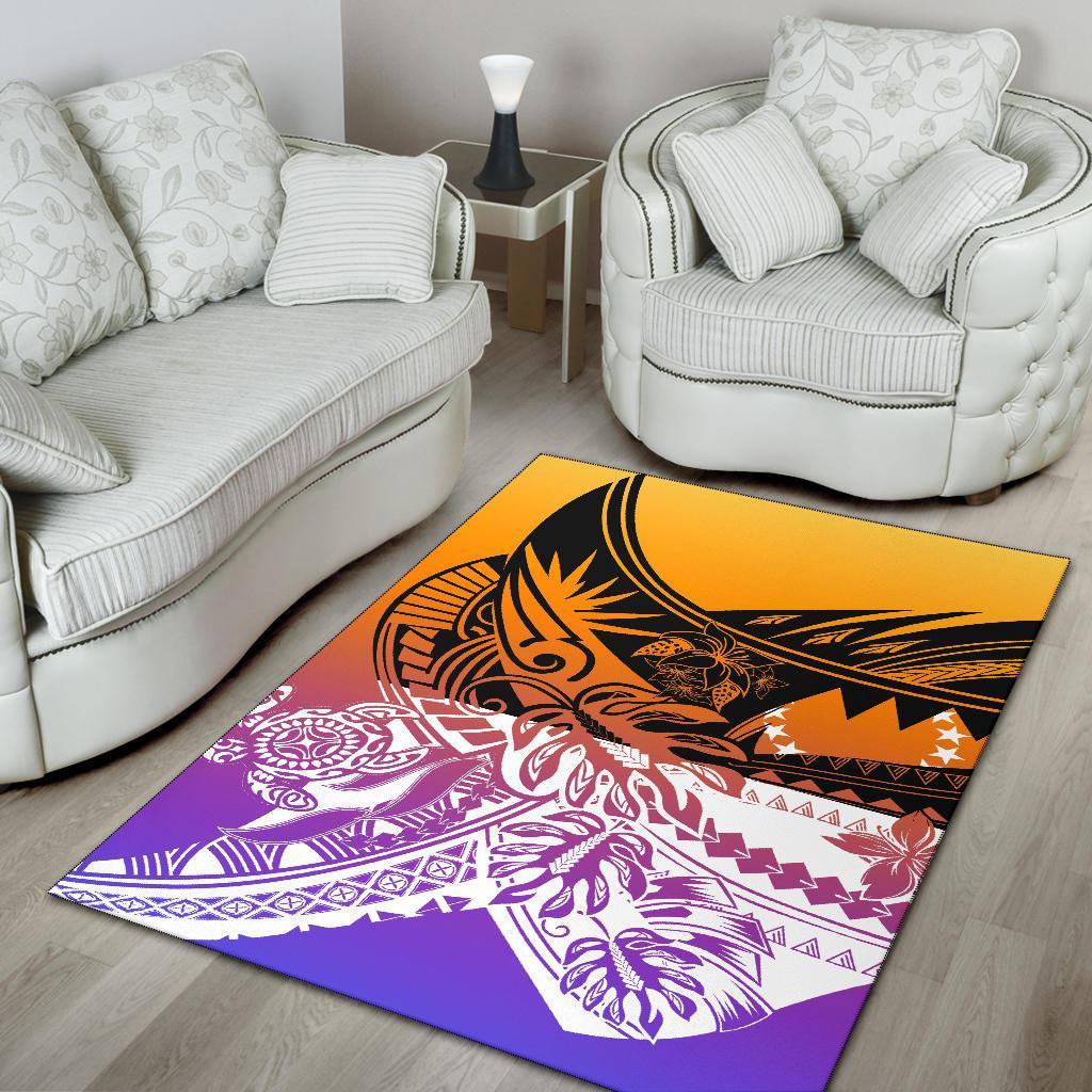 Cook Islands Area Rug - Tribal Jungle Pattern - Polynesian Pride