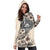 American Samoa Hoodie Dress - American Samoa Seal & Beige Hibiscus - Polynesian Pride