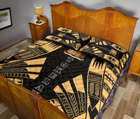 Tokelau Quilt Bed Set - Tokelau Coat Of Arms Yellow Tattoo Style - Polynesian Pride