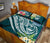 Guam Polynesian Quilt Bed Set - Summer Plumeria (Turquoise) - Polynesian Pride