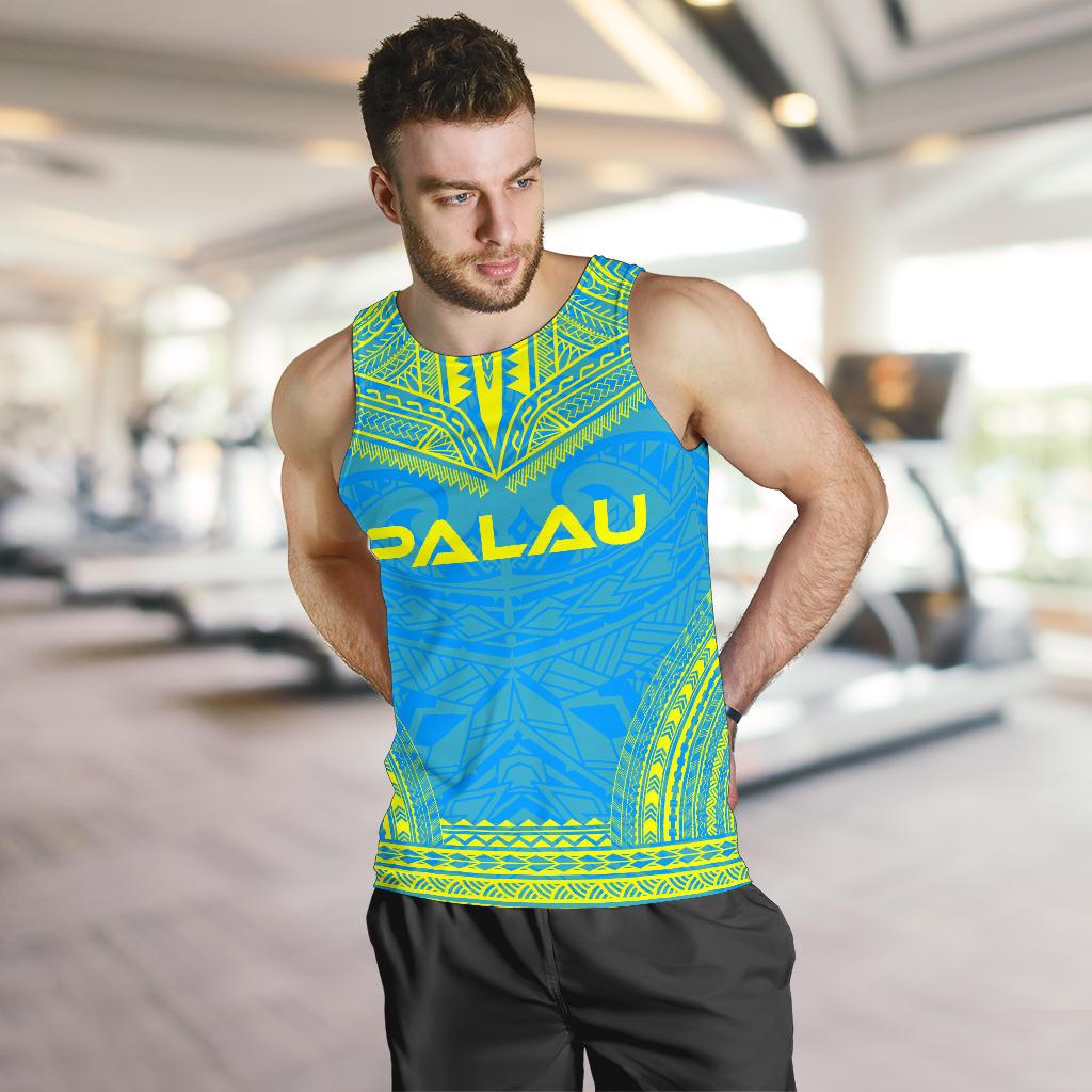 Palau Men's Tank Top - Polynesian Chief Flag Version - Polynesian Pride