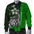 Chuuk Micronesian Men's Bomber Jackets Green - Turtle With Hook - Polynesian Pride