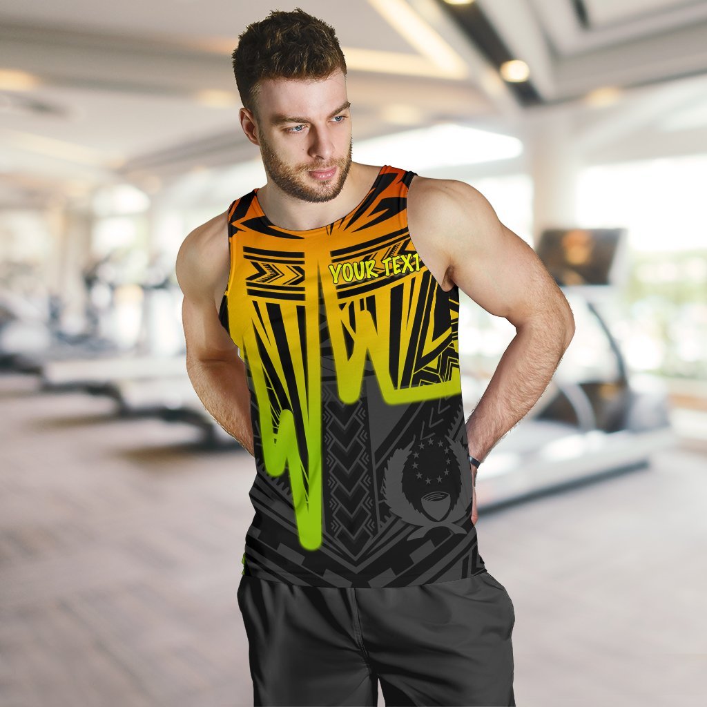 Pohnpei Personalised Men's Tank Top - Pohnpei Seal In Heartbeat Patterns Style (Reggae) Reggae - Polynesian Pride