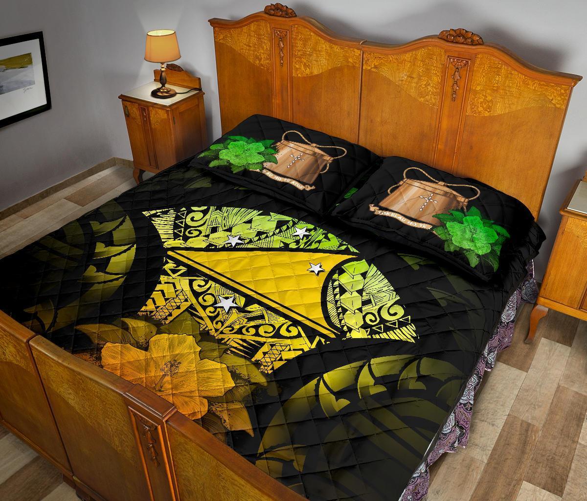 Tokelau Polynesian Quilt Bed Set Hibiscus Reggae - Polynesian Pride