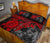 Tonga Polynesian Quilt Bed Set - Tonga Coat Of Arms & Red Turtle Hibiscus - Polynesian Pride