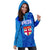 Blue Women Hoodie Dress Fiji Rugby Polynesian Waves Style - Polynesian Pride