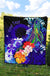 CNMI Custom Personalised Premium Quilt - Humpback Whale with Tropical Flowers (Blue) - Polynesian Pride