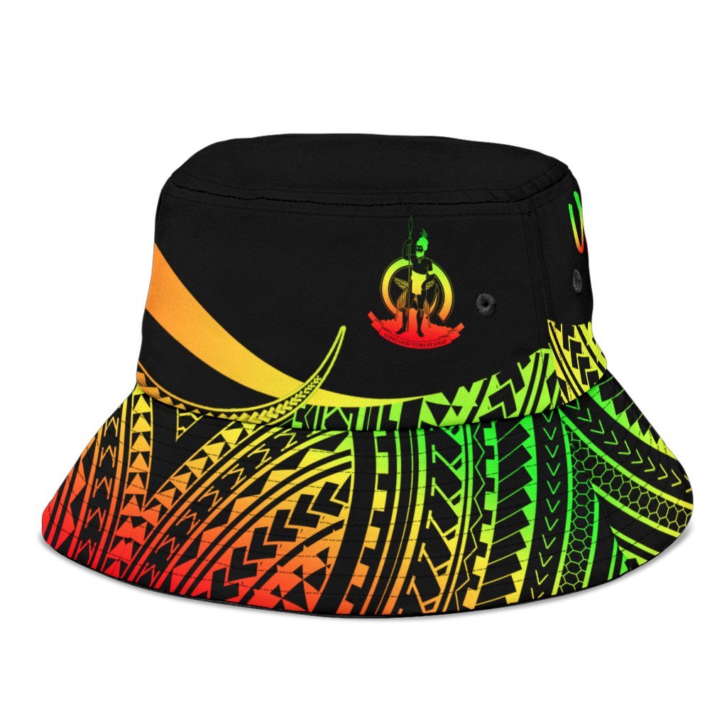 Vanuatu Custom Personalised Bucket Hat - Reggae Polynesian Tentacle Tribal - Polynesian Pride