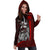 Federated States of Micronesia Women's Hoodie Dress Red - Turtle With Hook - Polynesian Pride