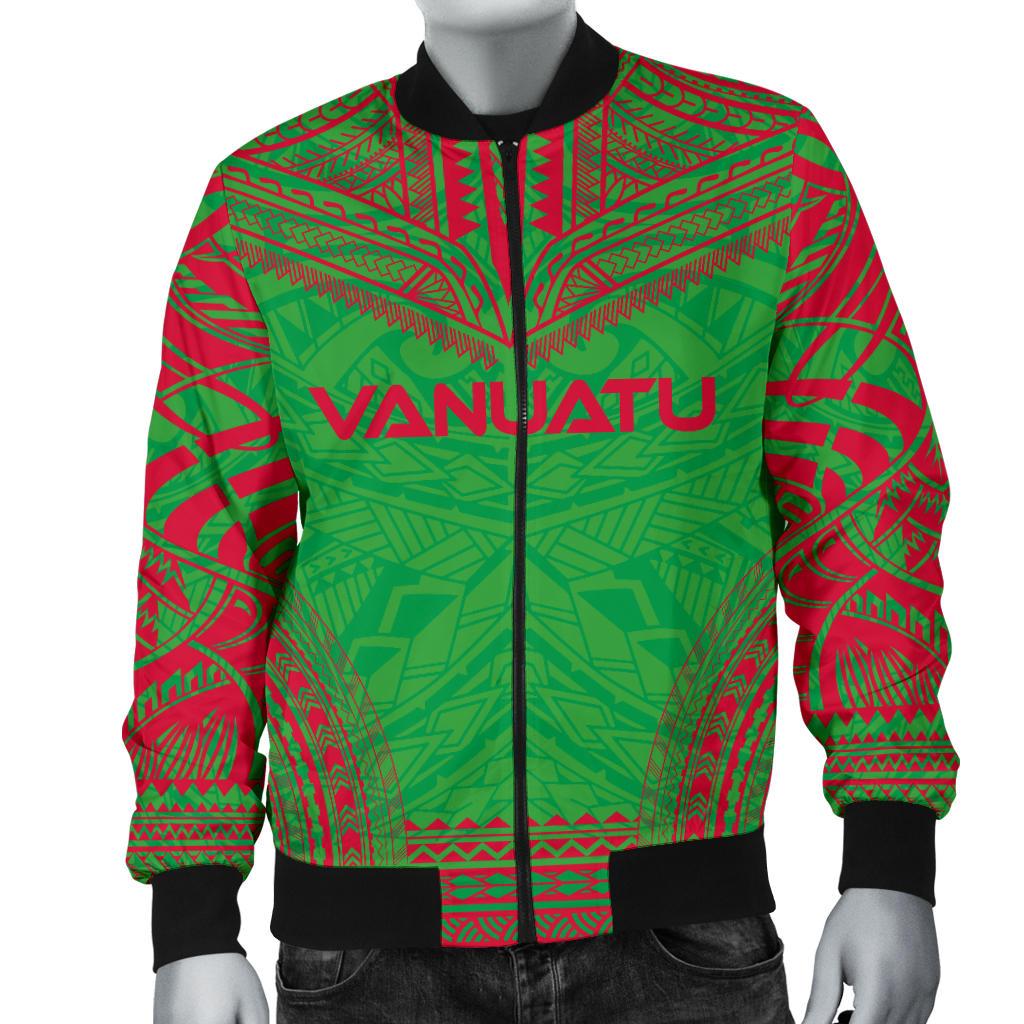 Vanuatu Flag Polynesian Chief Men's Bomber Jacket - Polynesian Pride