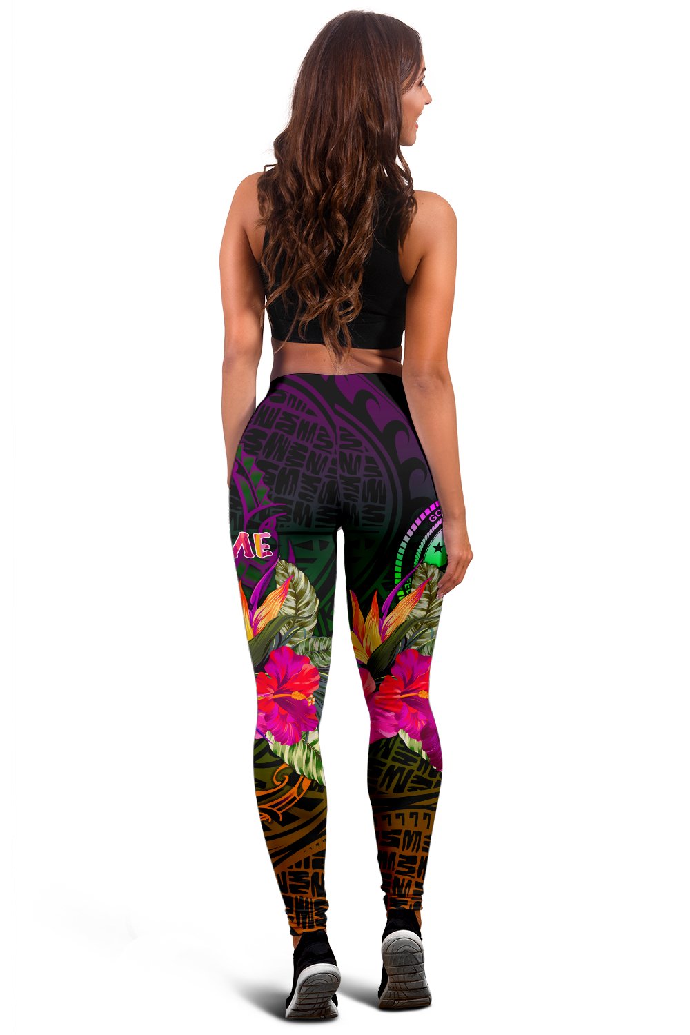 Federated States of Micronesia Personalised Women's Leggings - Summer Hibiscus - Polynesian Pride