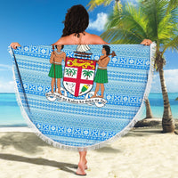 Fiji Beach Blanket Tapa Th5 Beach Blanket One Size Blue - Polynesian Pride