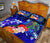 Custom Personalised Chuuk Quilt Bed Set - Humpback Whale with Tropical Flowers (Blue) - Polynesian Pride