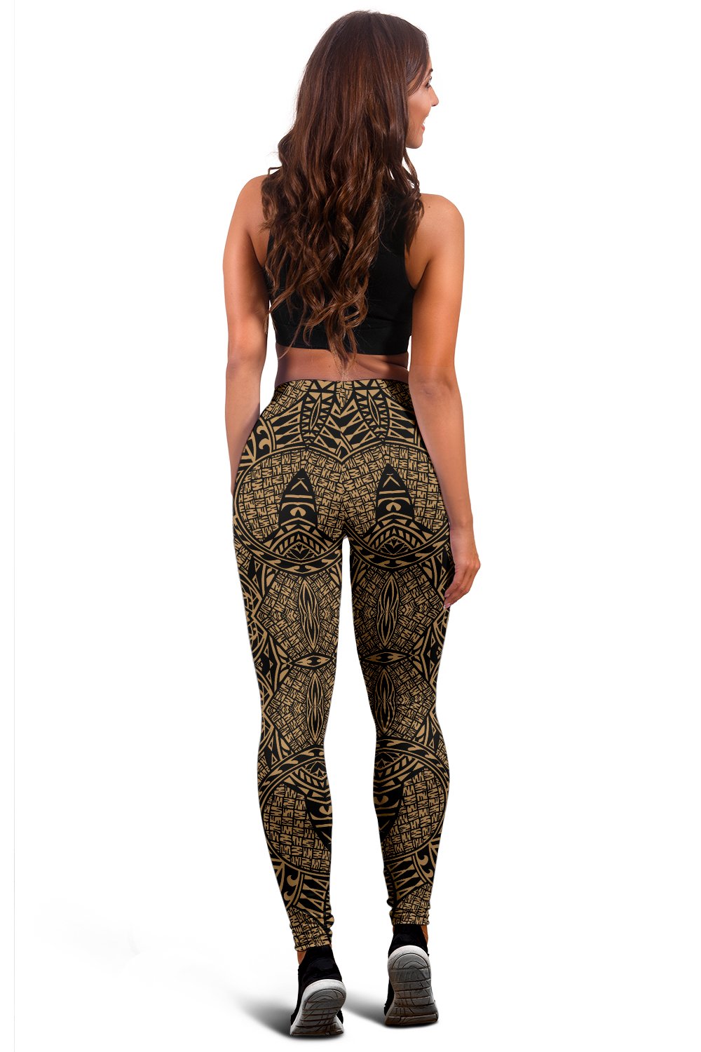 Polynesian Lauhala Mix Gold Hawaii Women's Leggings AH - Polynesian Pride