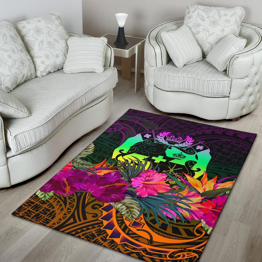 Tonga Polynesian Area Rug - Summer Hibiscus - Polynesian Pride