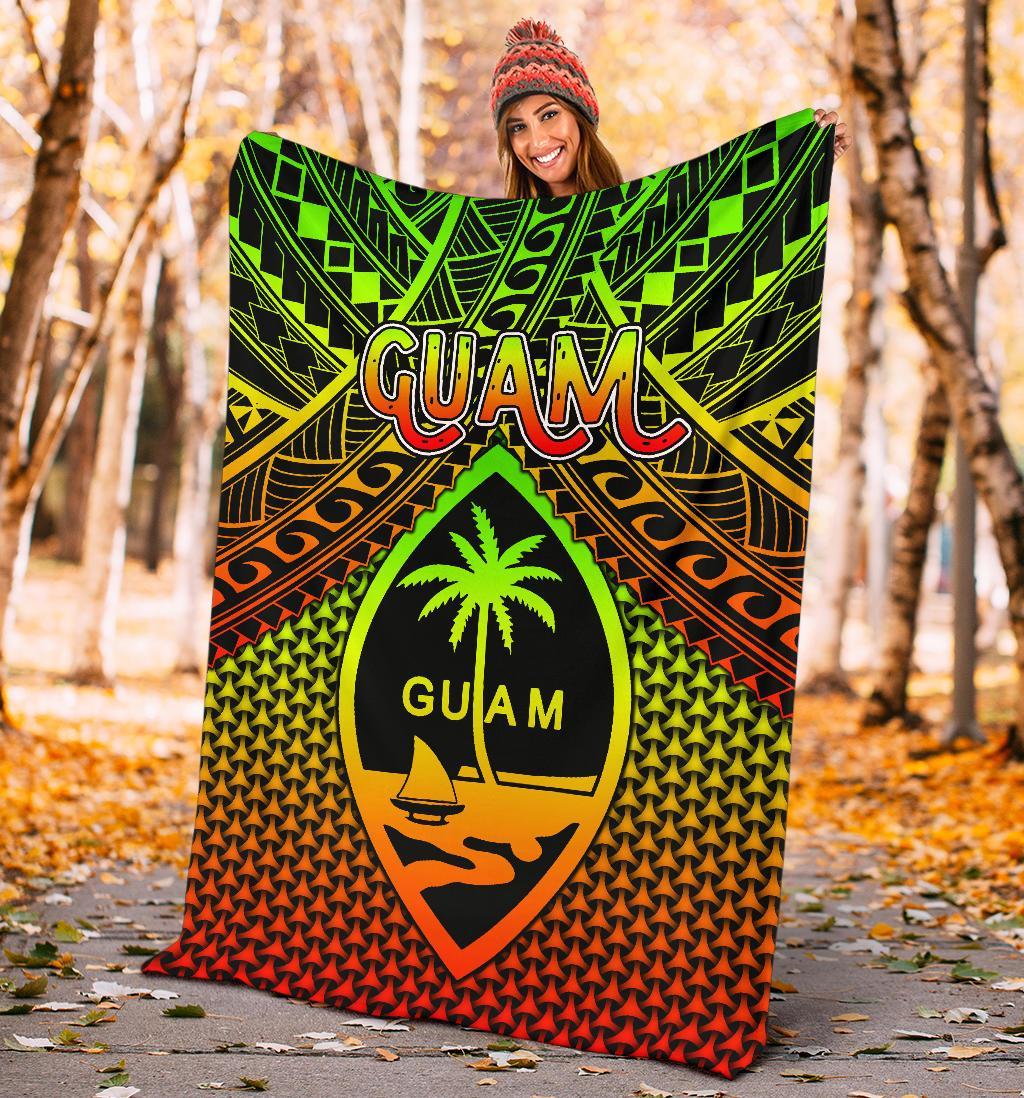 Polynesian Guam Premium Blanket - Reggae Vintage Polynesian Patterns - Polynesian Pride
