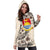 Kiribati Hoodie Dress - Kiribati Coat Of Arms & Beige Hibiscus - Polynesian Pride