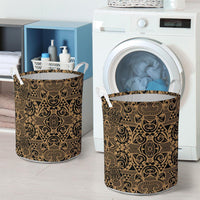 Polynesian Kakau Turtle Gold Hawaii Laundry Basket - Polynesian Pride