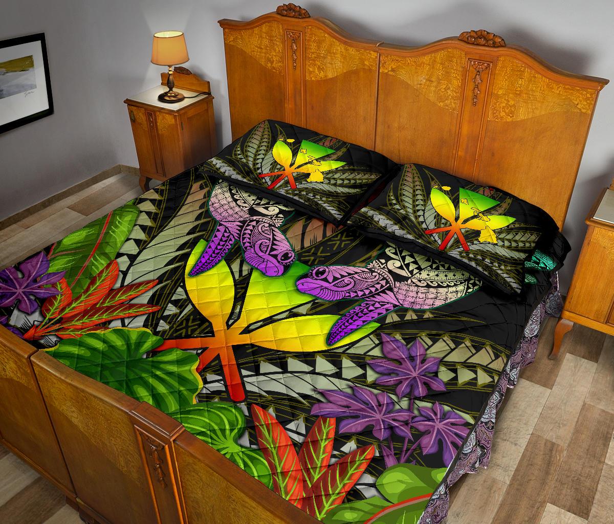 Hawaii Turtle Polynesian Tropical Quilt Bed Set - Only Style - AH - Polynesian Pride