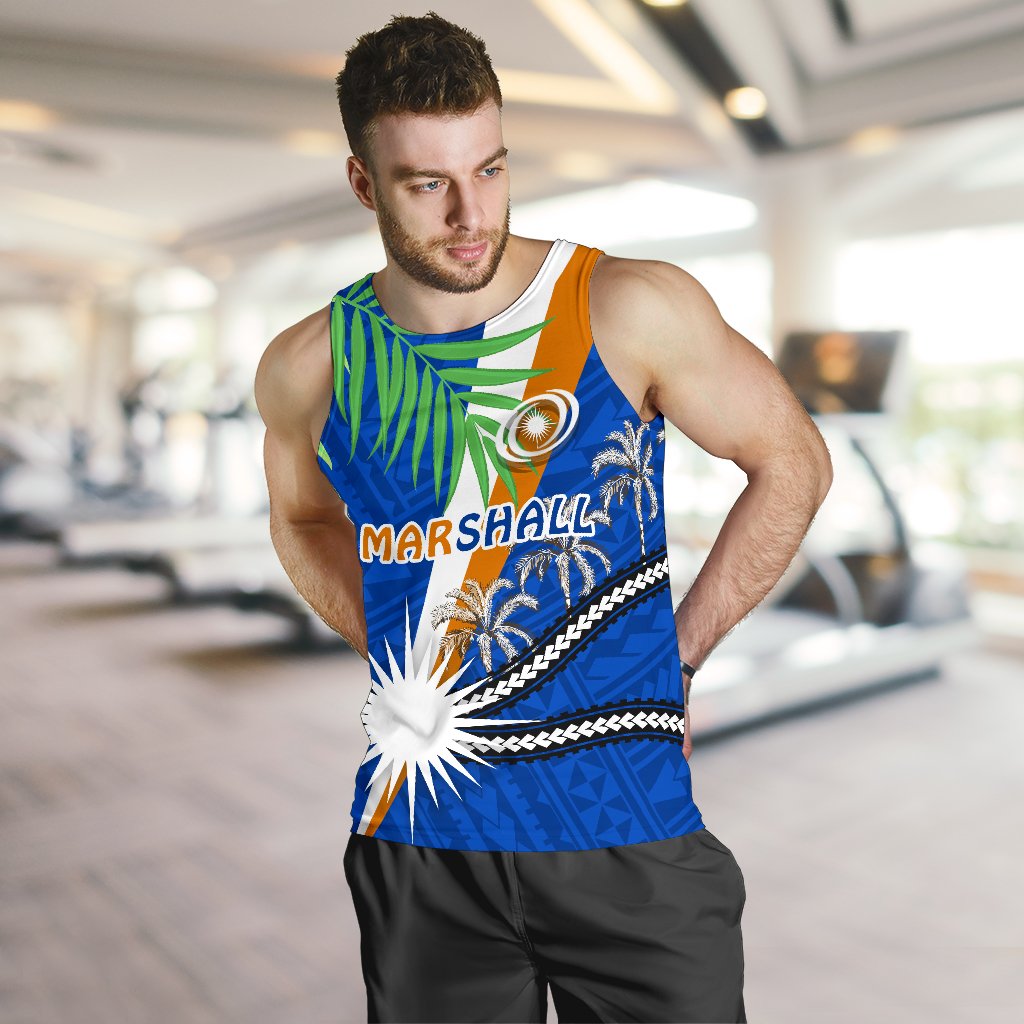 Marshall Islands Rugby Men Tank Top Coconut Leaves - Polynesian Pride