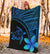 Hawaii Premium Blanket - Hawaii Turtle Plumeria Blue - Polynesian Pride