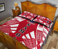 Samoa Quilt Bed Set - Samoa Coat Of Arms Polynesian Red Tattoo Style - Polynesian Pride