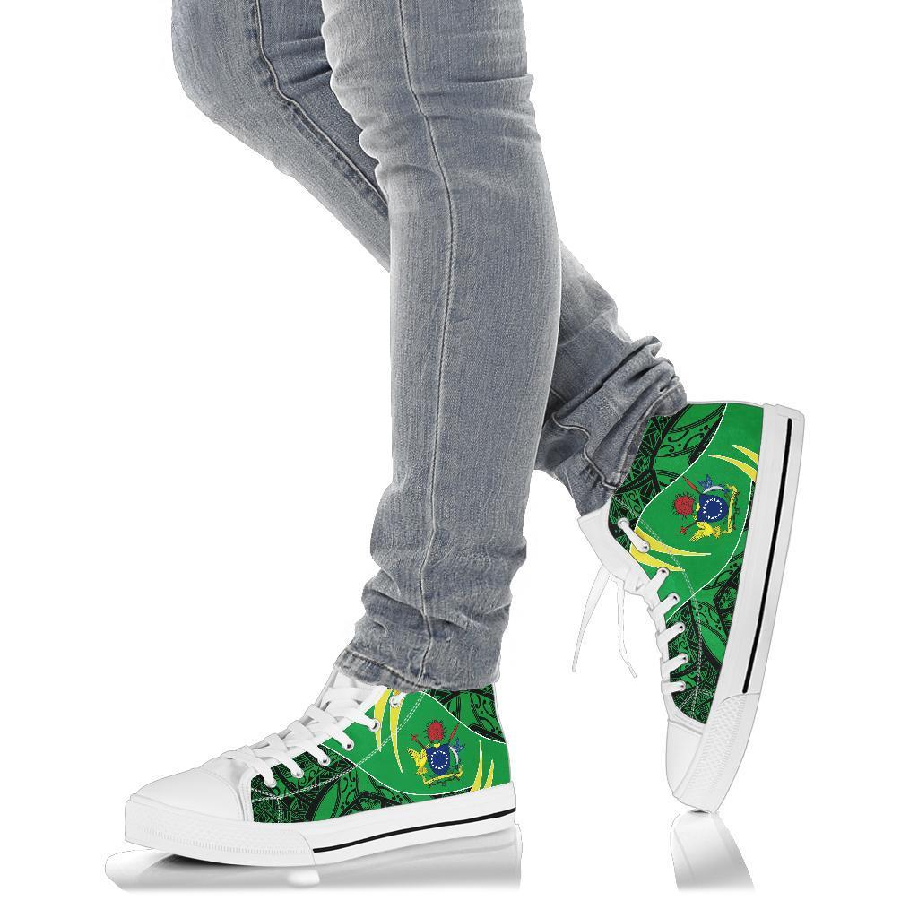Cook Islands High Top Shoes - Symmetrical Lines - Polynesian Pride
