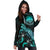 Federated States of Micronesia Polynesian Hoodie Dress - Turtle With Blooming Hibiscus Turquoise - Polynesian Pride