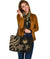 Northern Mariana Large Leather Tote Bag - Tentacle Turtle Gold - Polynesian Pride