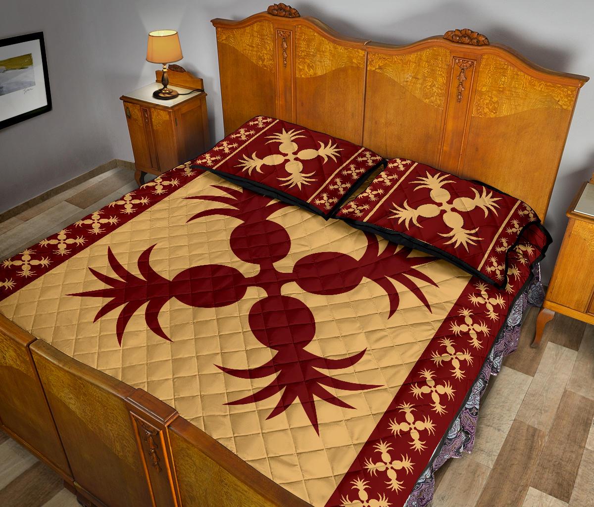 Hawaiian Pineaple Quilt Bed Set - Polynesian Pride