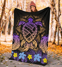 Hawaii Turtle Polynesian Gold Premium Blanket - Kuly Style - Polynesian Pride