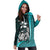 Chuuk Micronesian Women's Hoodie Dress Turquoise - Turtle With Hook - Polynesian Pride