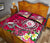 Hawaii Polynesian Quilt Bed Set - Hawaii Seal With Turtle Plumeria (Pink) - Polynesian Pride