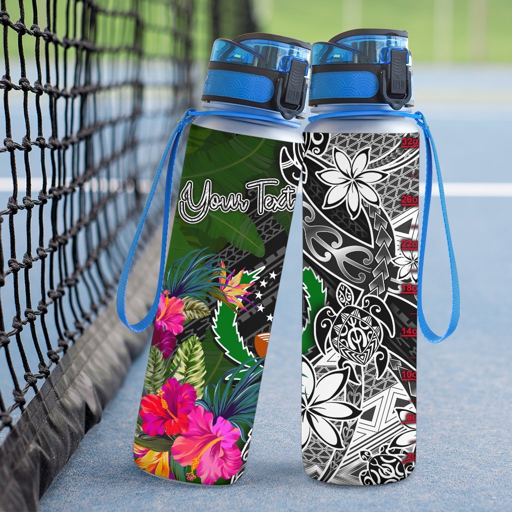 Pohnpei Custom Personalised Hydro Tracking Bottle - Turtle Plumeria Banana Leaf - Polynesian Pride
